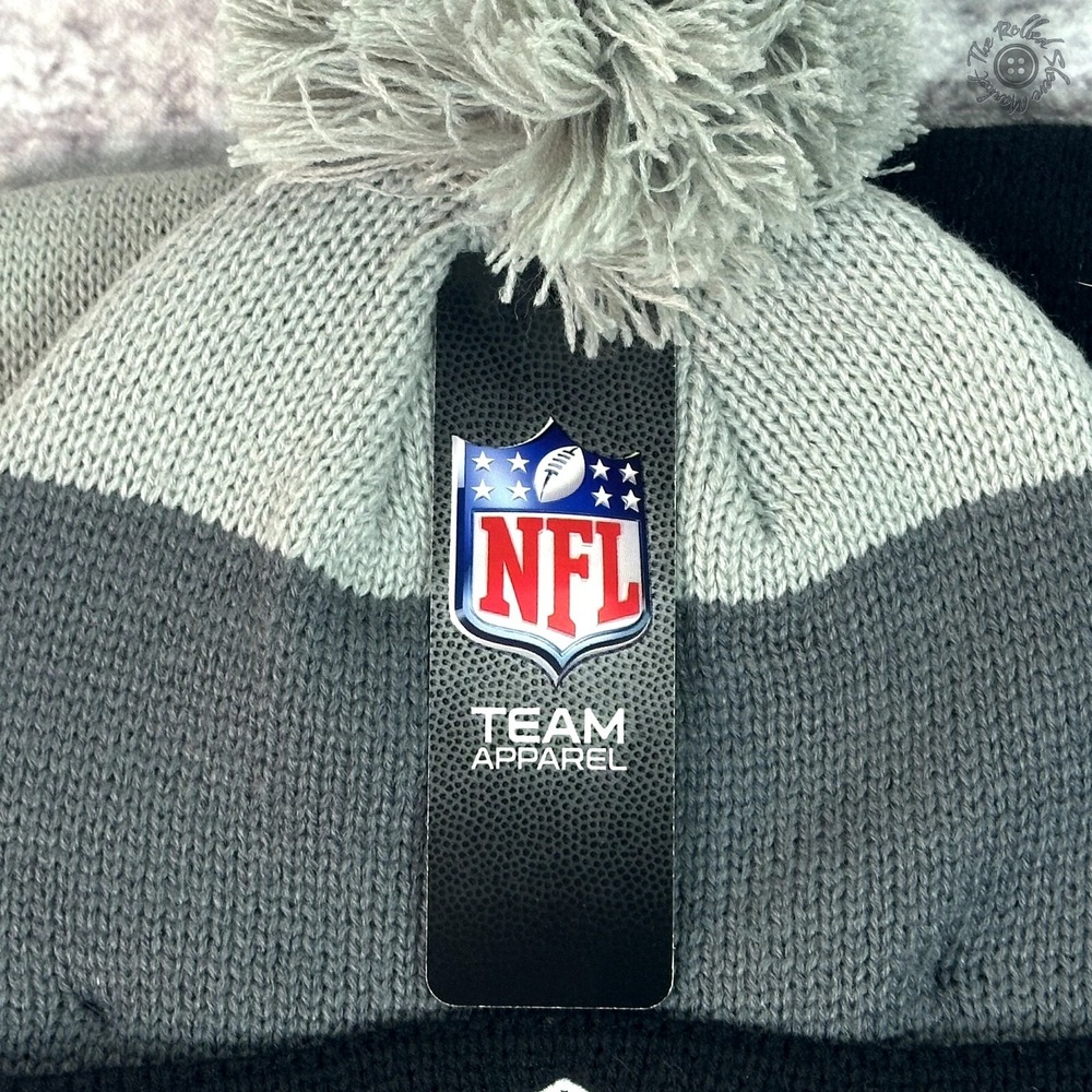 NWT Fade‎ Raiders NFL Knit Hat Bobble Beanie & Scarf Set Logo Football MSRP $50 - Picture 3 of 6
